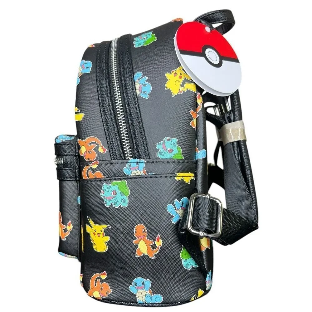 NEW Loungefly CL Exclusive Pokémon Starters Black Mini Backpack